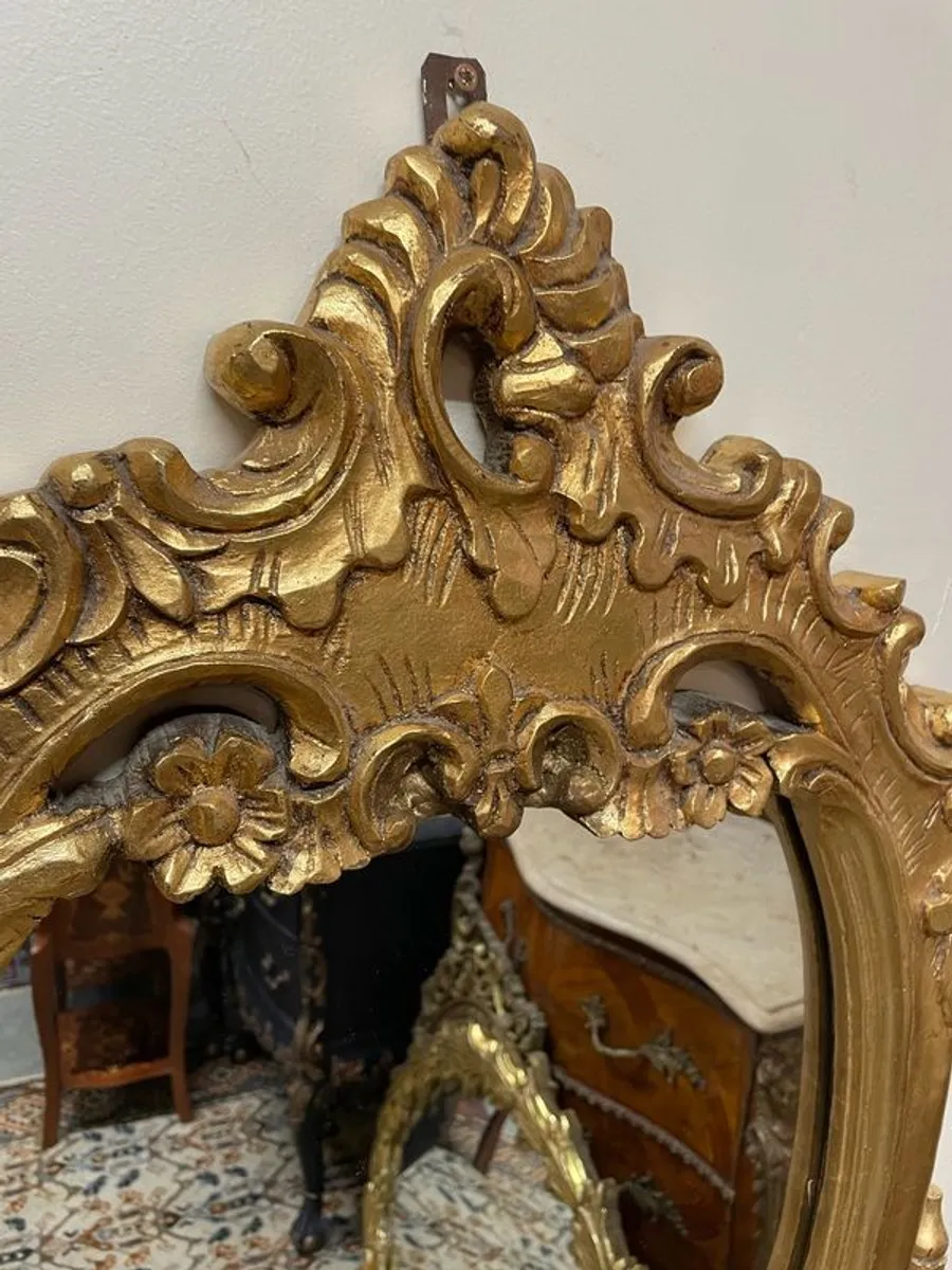 Unusual Gilt Wood Overmantle or Occasional Mirror - Image 3
