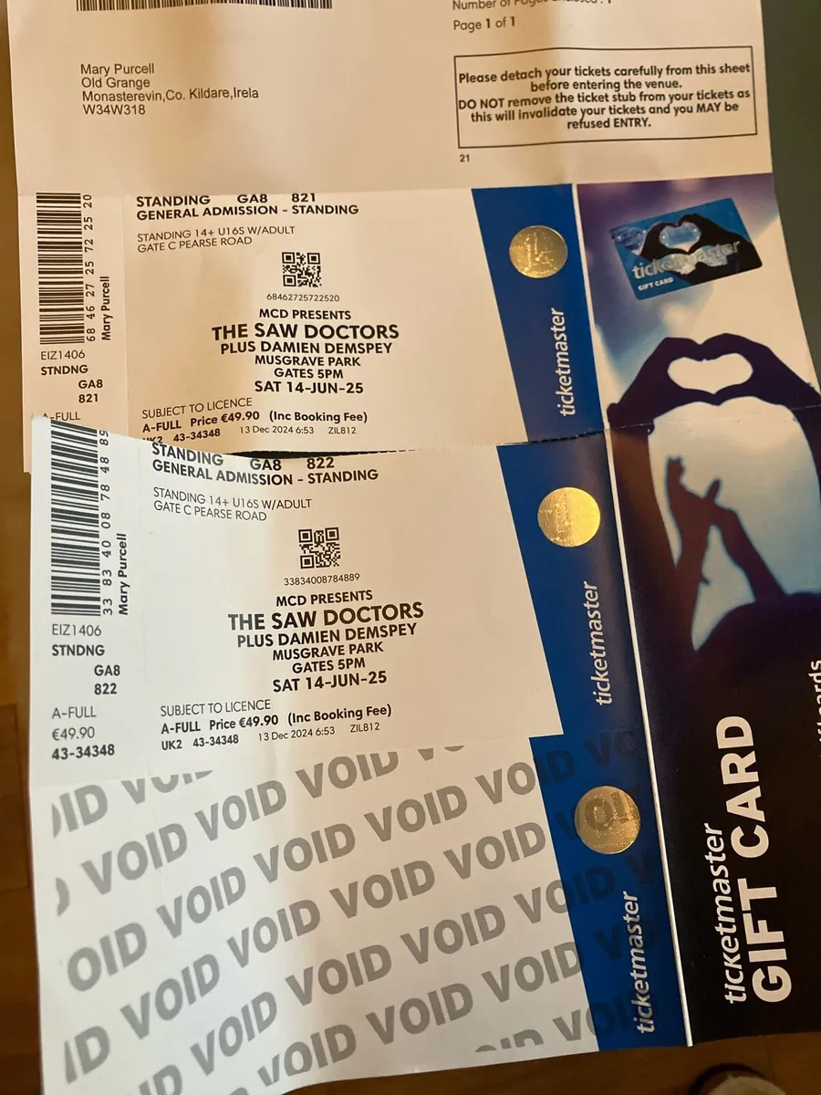 4 Saw doctors tickets