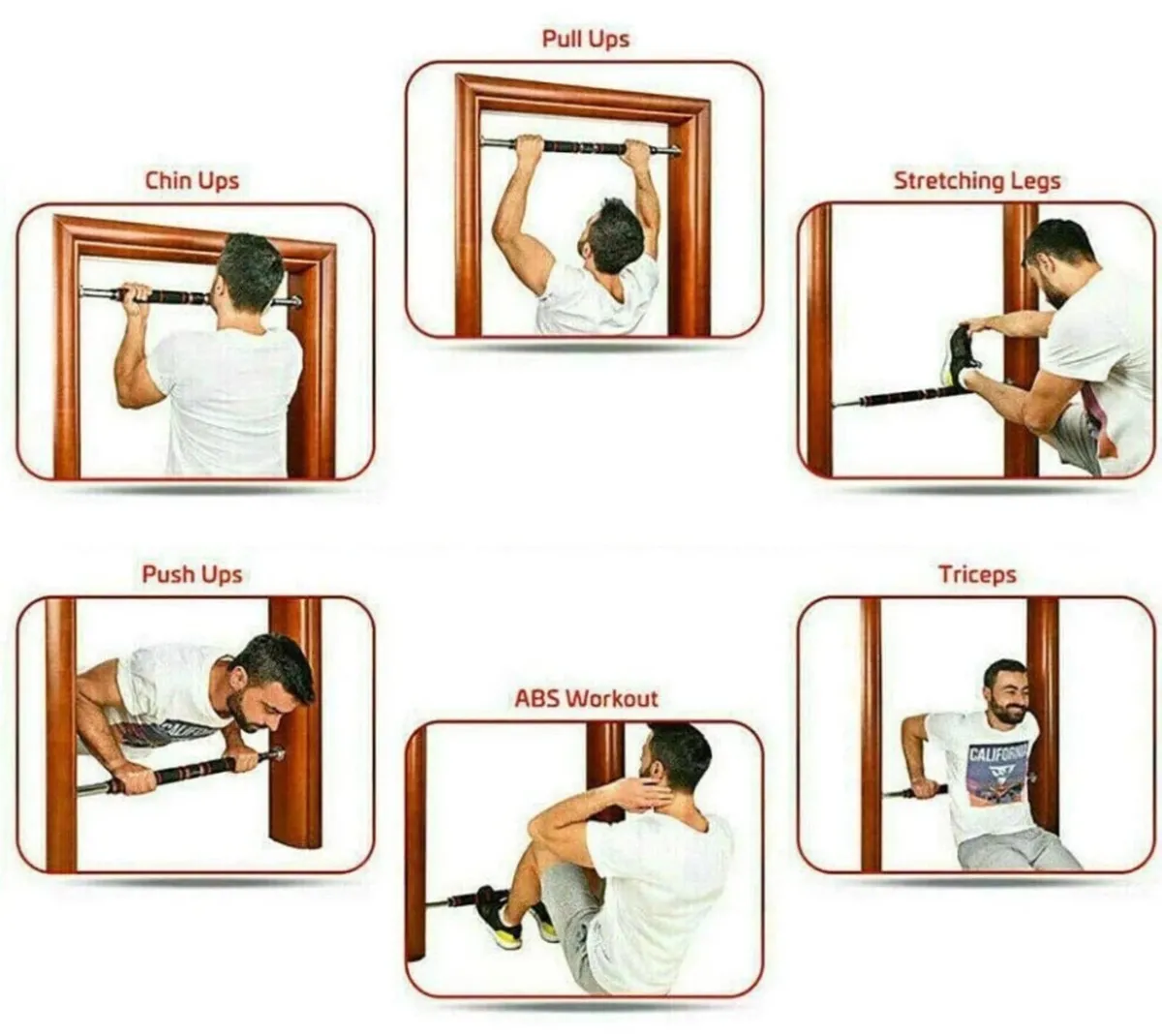 Doorway Pull Up Bar Chin Up Sit-Up Gym NEW - Image 3