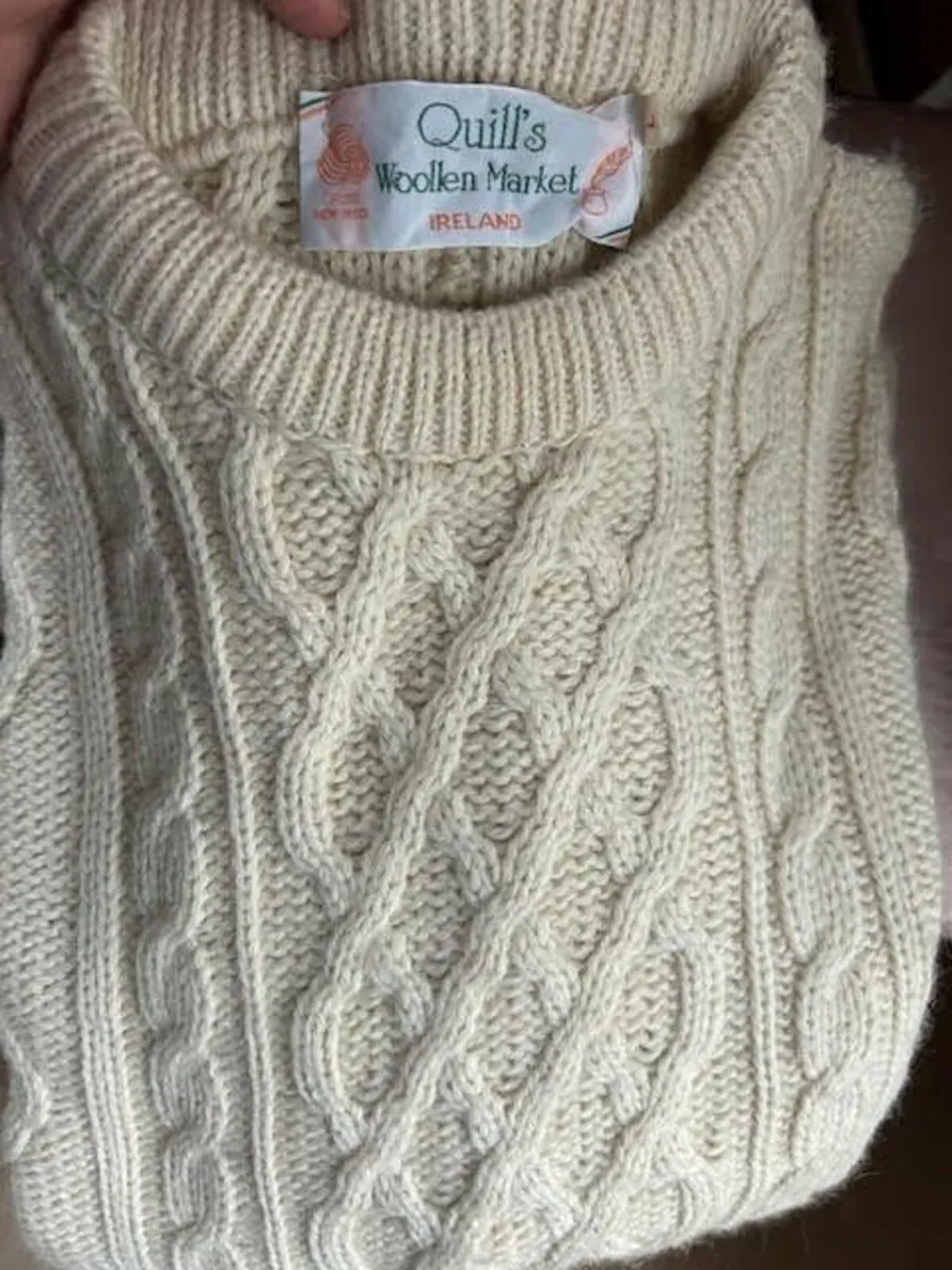 Aran Sweater- Size L- NEW- Hand Knit- - Image 1