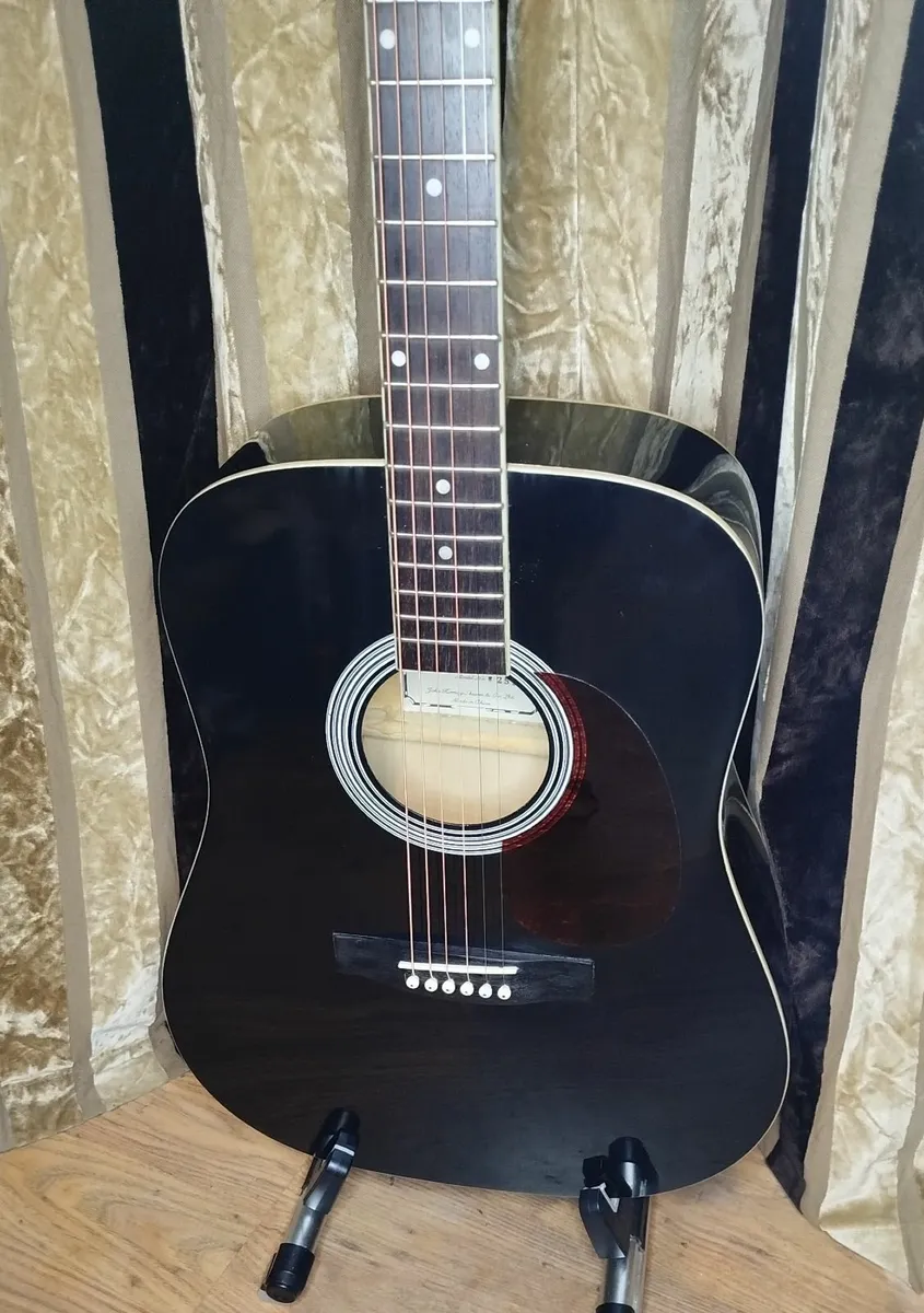 Encore Acoustic Guitar Black - Image 1