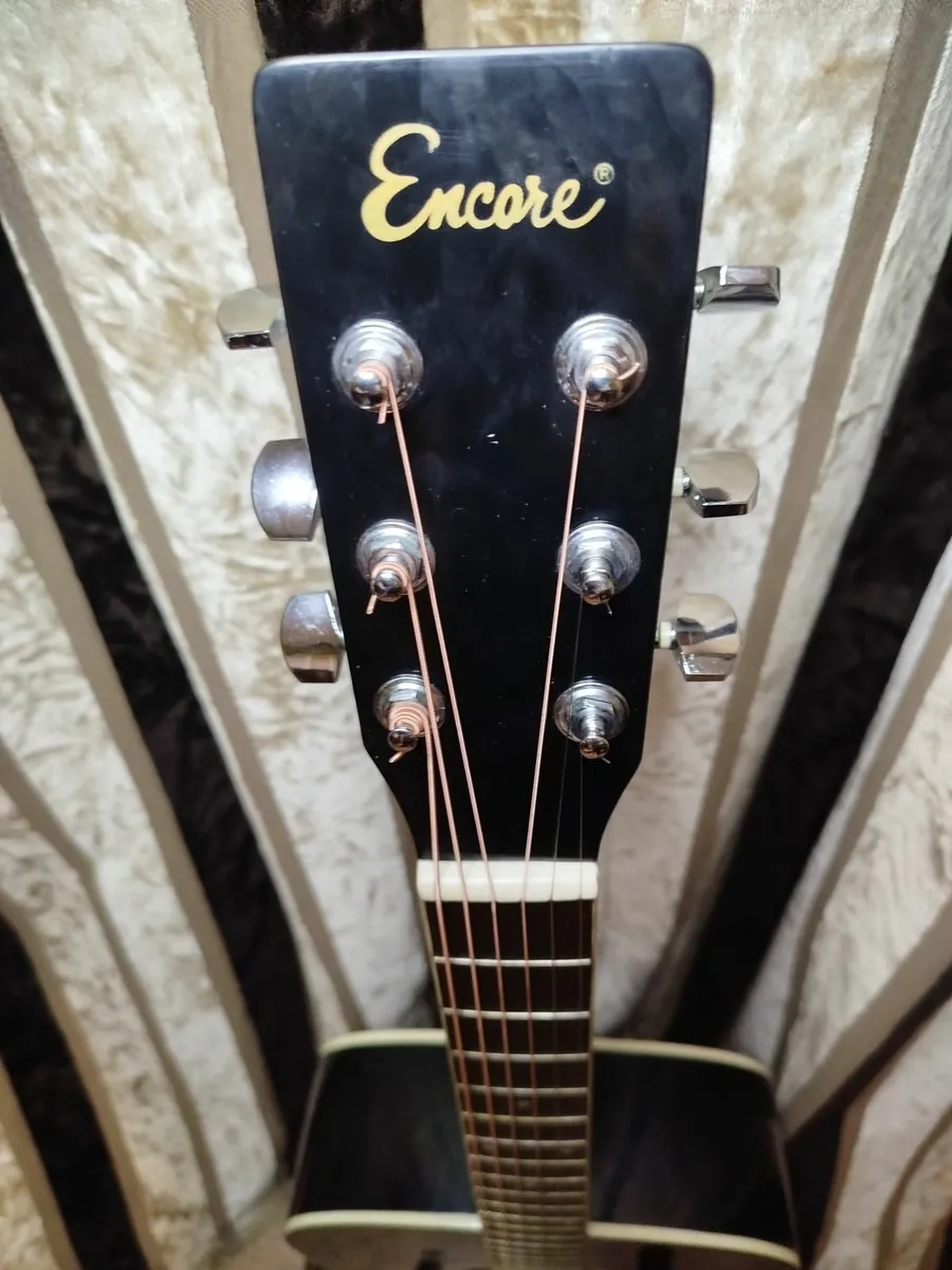Encore Acoustic Guitar Black - Image 4