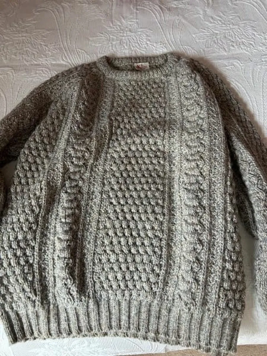Aran Sweater – Size L – NEW – Hand Knit - Image 1