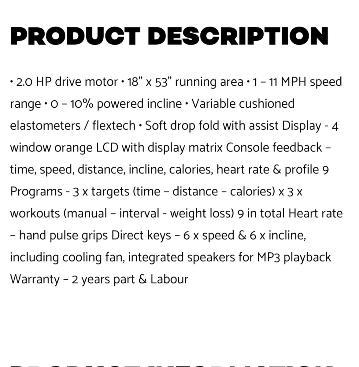 Treo fitness treadmill T105 - Image 2
