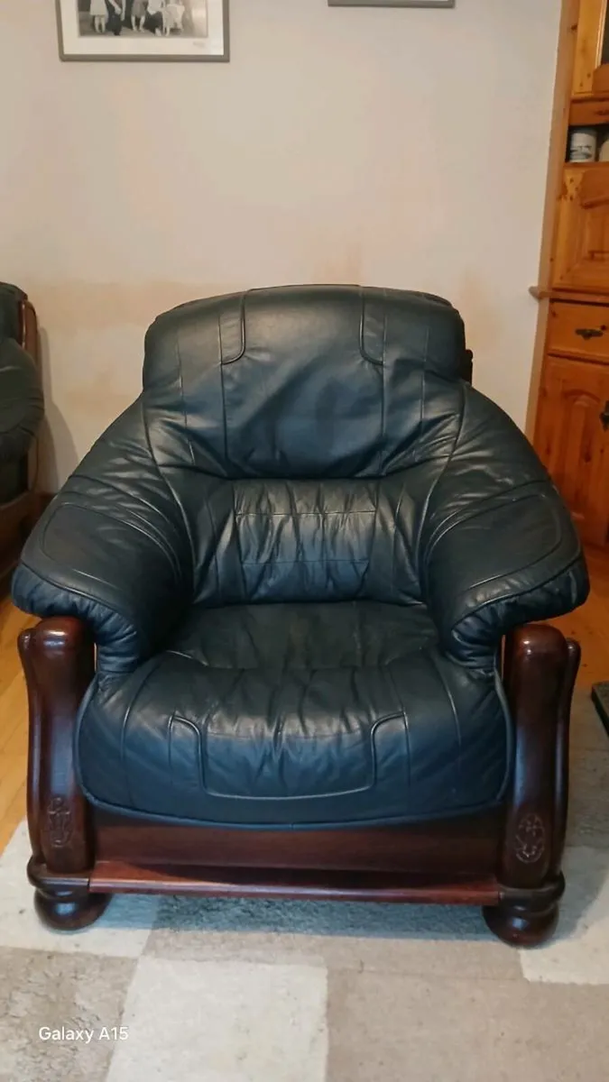 Leather Couch and Armchairs - Image 4