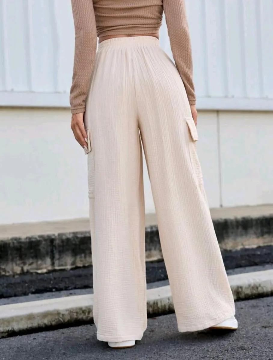 Cotton Apricot Joggers – Size S, Flip Pocket, Side - Image 3