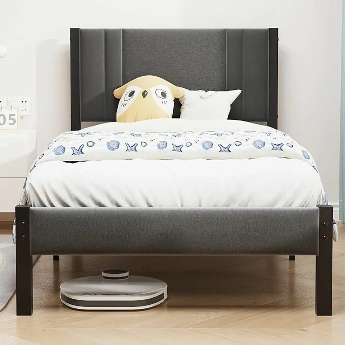 Single Bed Frame Upholstered Headboard 90×190cm - Image 2