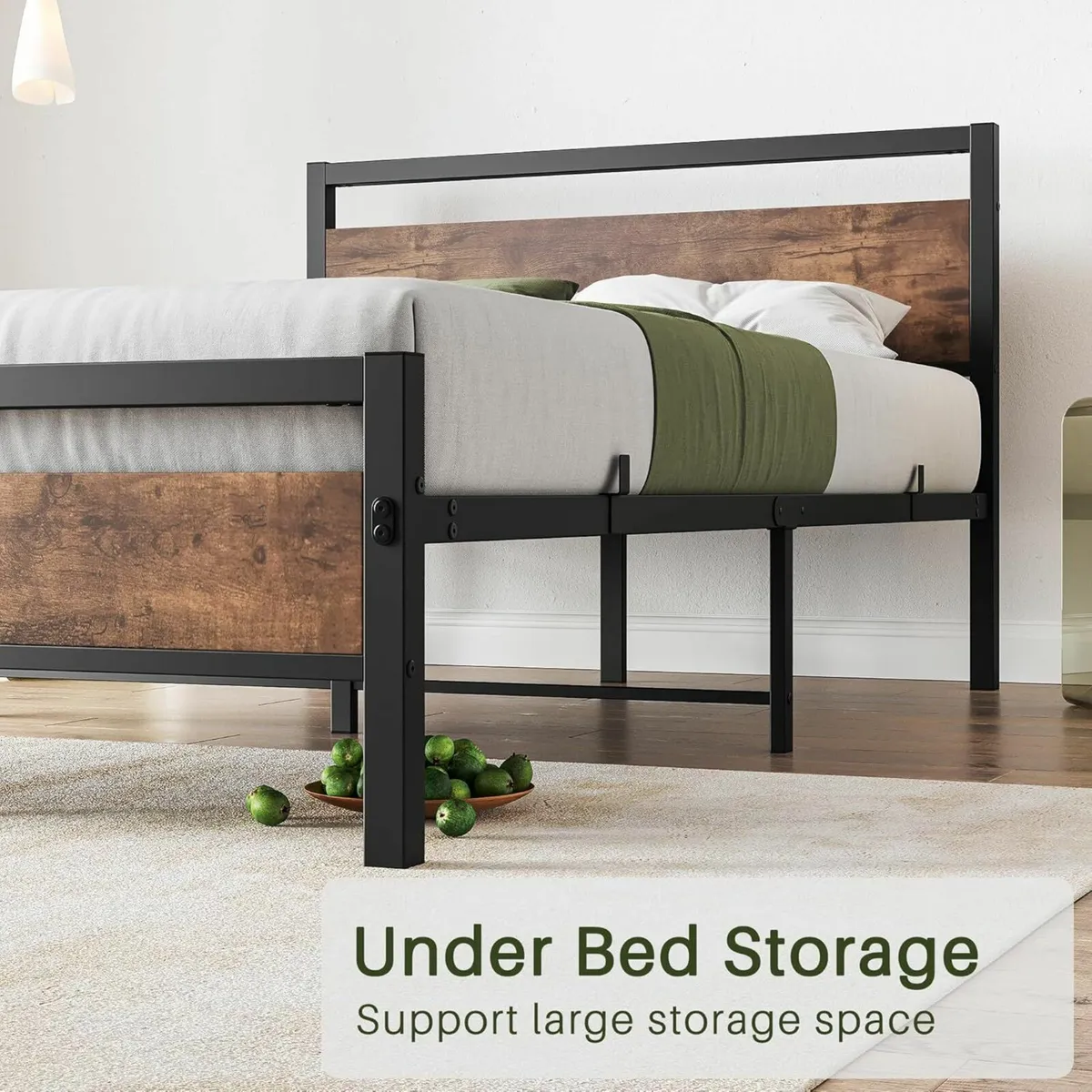 King Size Bed Frame Wood Headboard 150 x 200 cm - Image 4