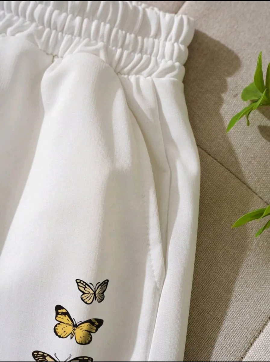 Butterfly Print Track Shorts Size XS - Image 3
