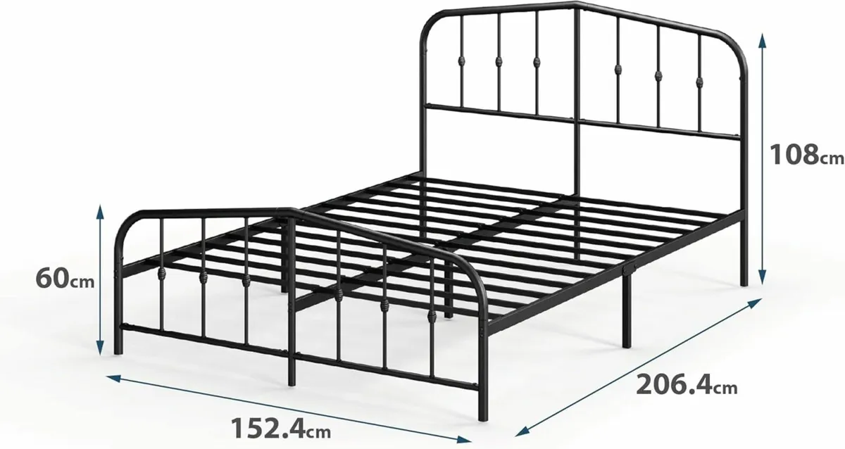 King size Bed frame 150x200 cm Underbed storage - Image 2