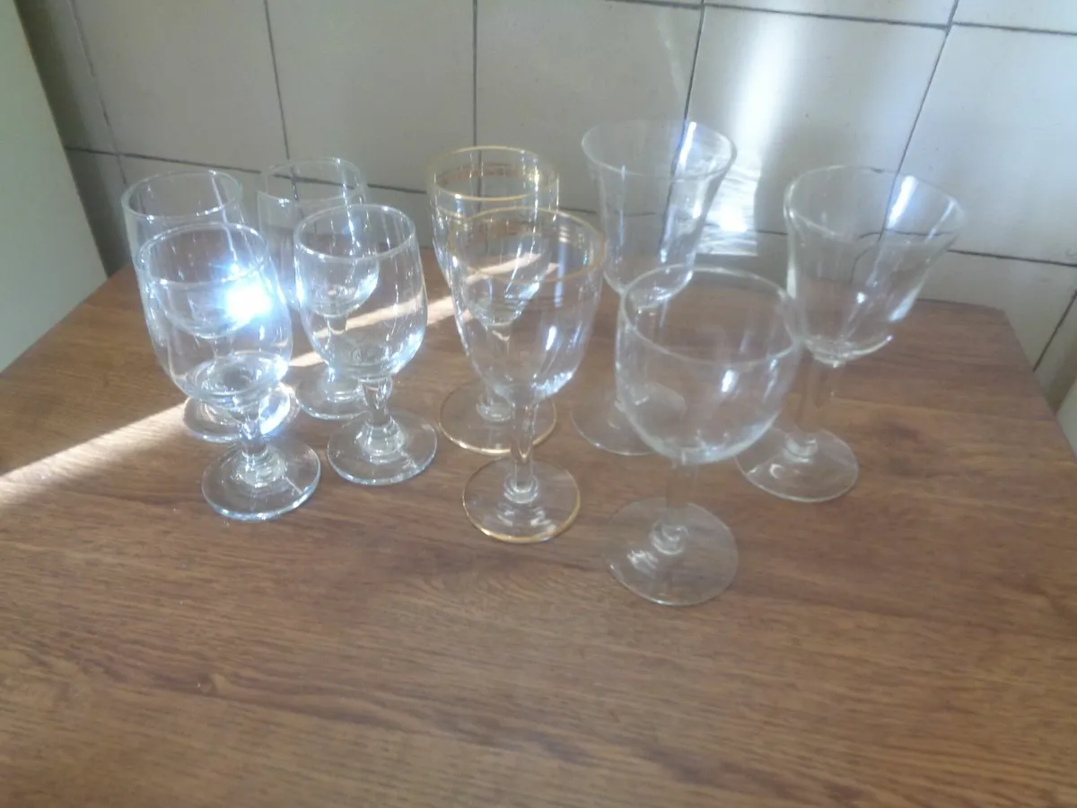 Assortment of Stemmed Glasses x 9 for Sale - Image 1