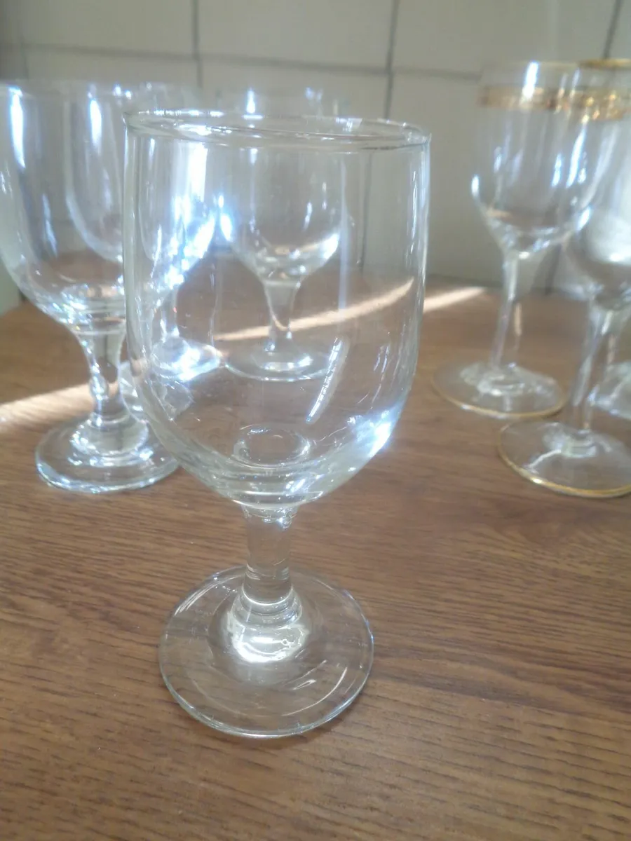 Assortment of Stemmed Glasses x 9 for Sale - Image 2