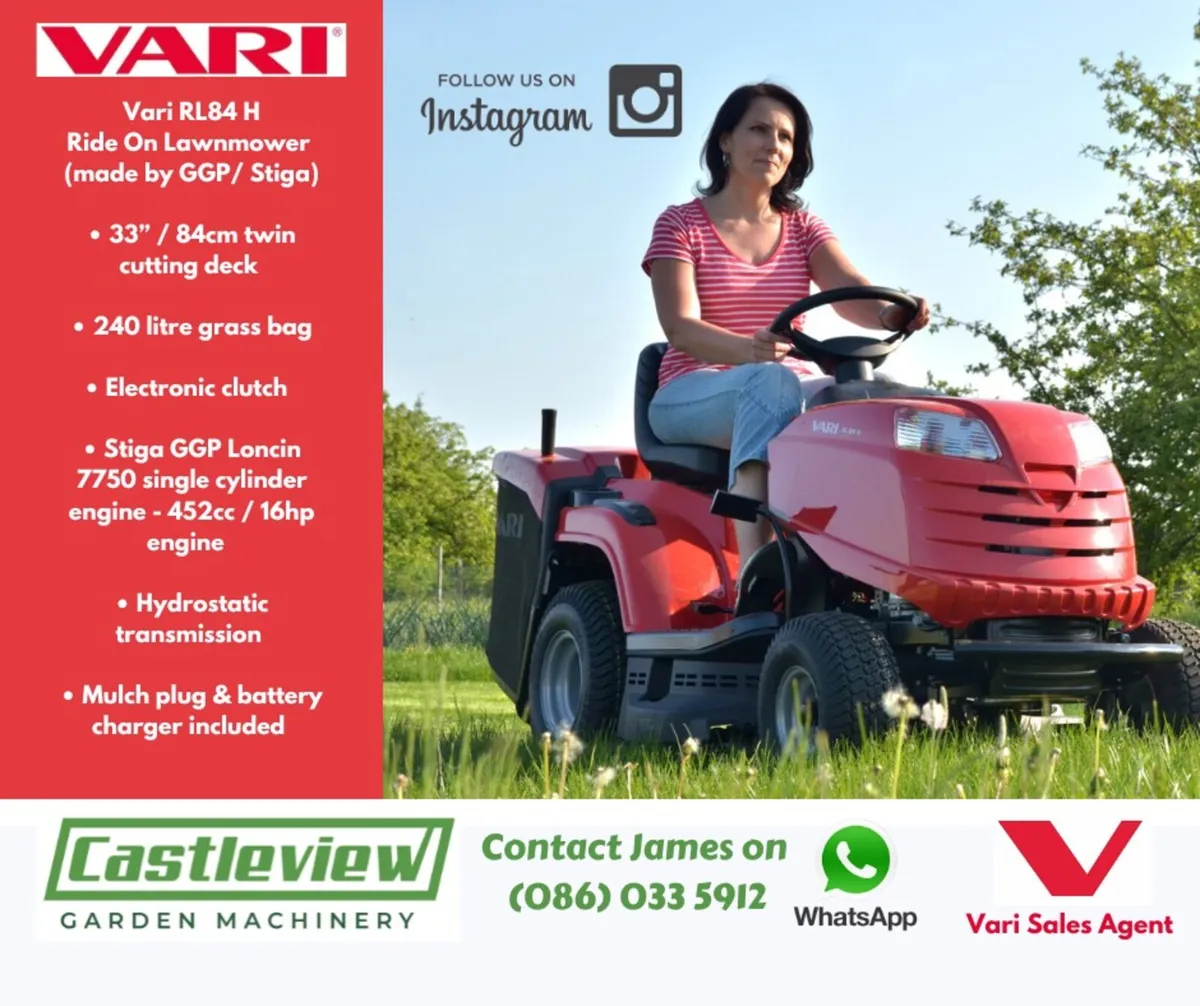 New Vari RL 84 H Ride On Mower by GGP Stiga - Image 1
