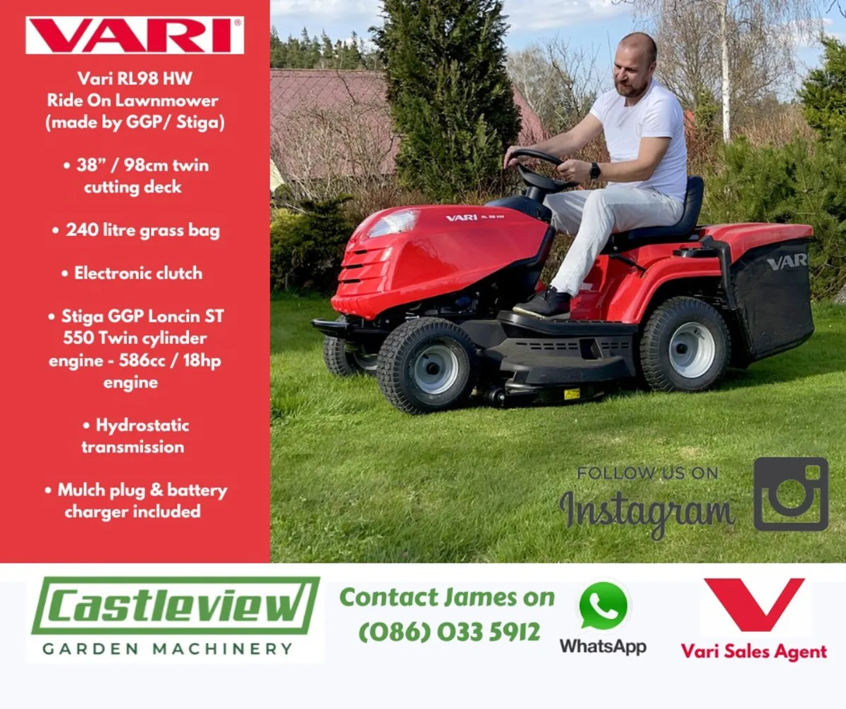 New Vari RL 98 HW Ride On Mower by GGP Stiga - Image 1
