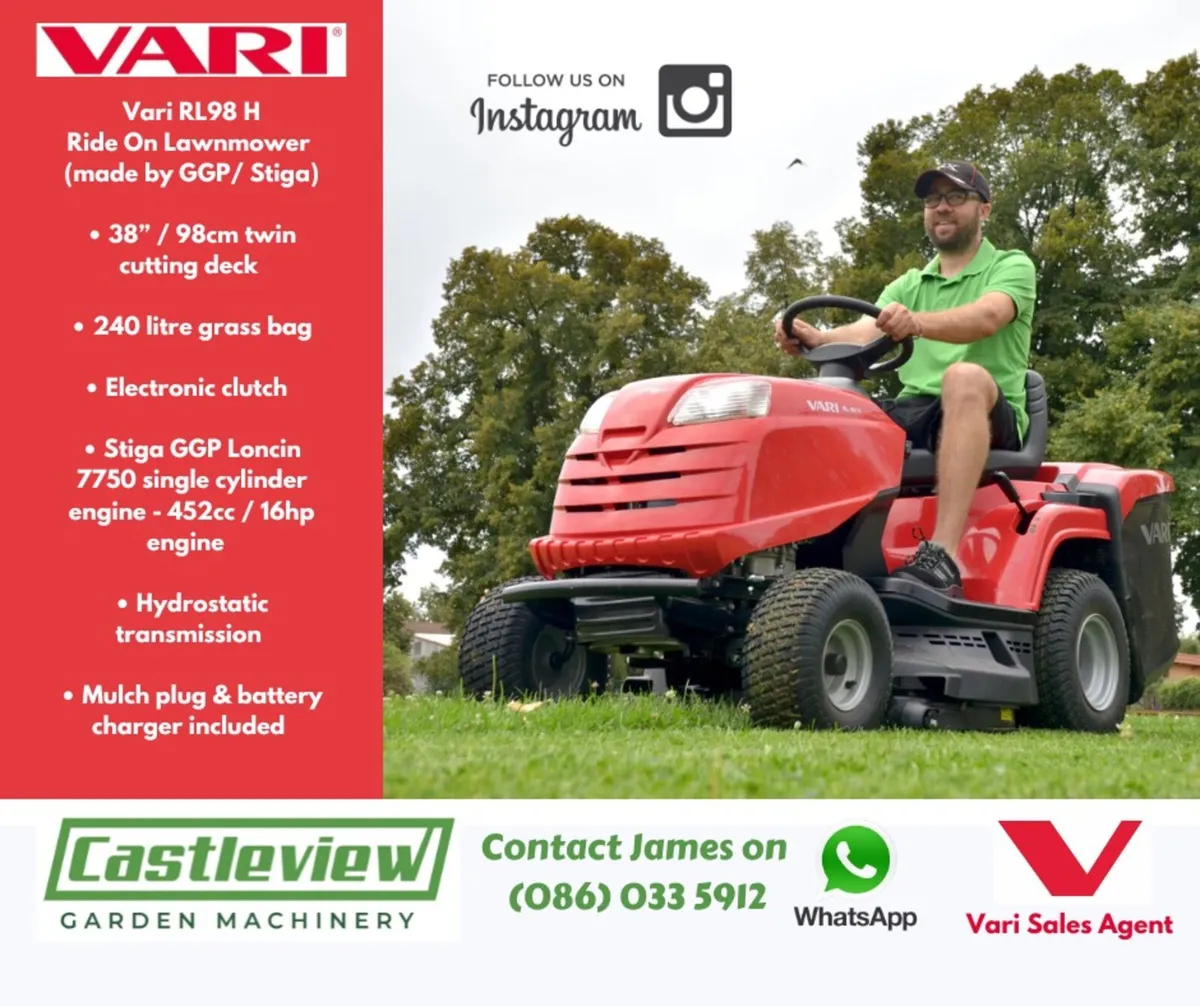 New Vari RL 98 H Ride On Mower by GGP Stiga - Image 1