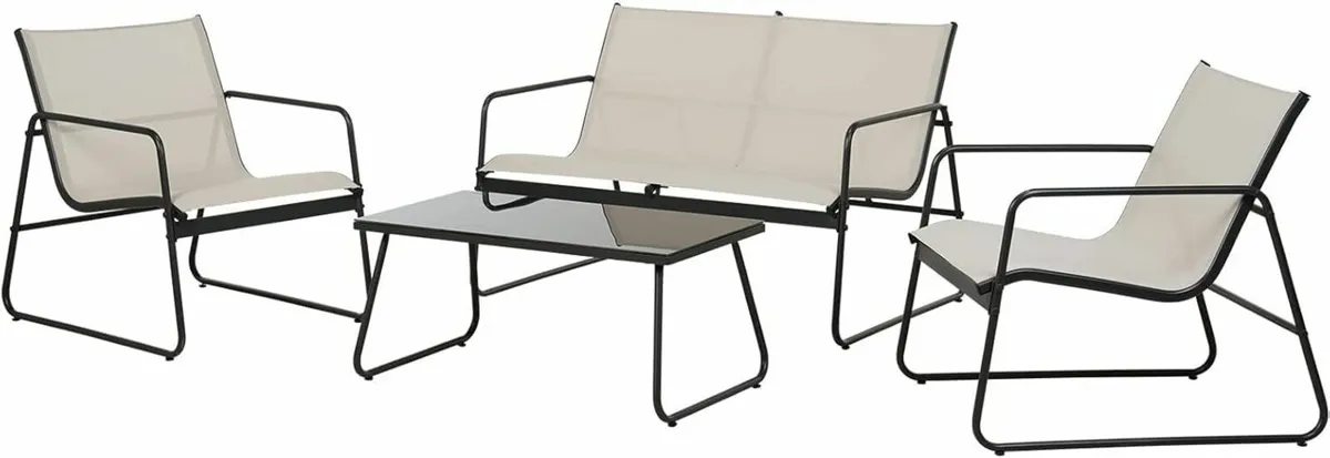 Sets 4 Pieces Garden Table Chairs Waterproof - Image 2