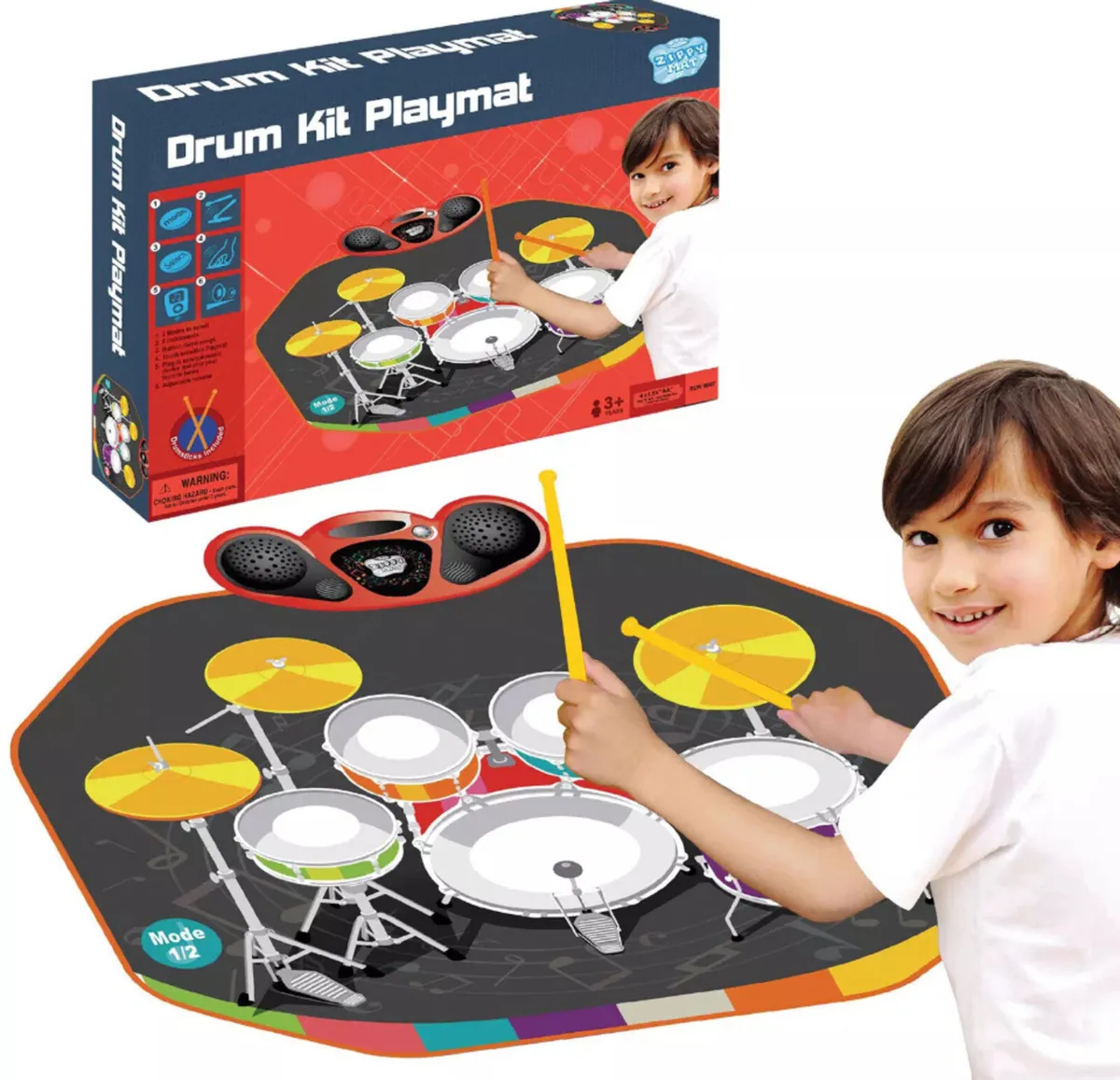 Kids Electronic Drum Kit Touch Play Mat NEW - Image 1