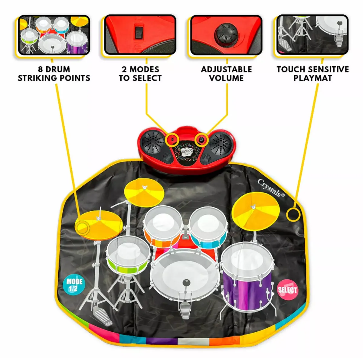 Kids Electronic Drum Kit Touch Play Mat NEW - Image 3