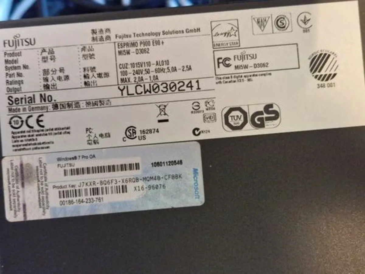 Fujitsu Esprimo PC P900 M15W-D3062, 8GB Ram, i5, - Image 4