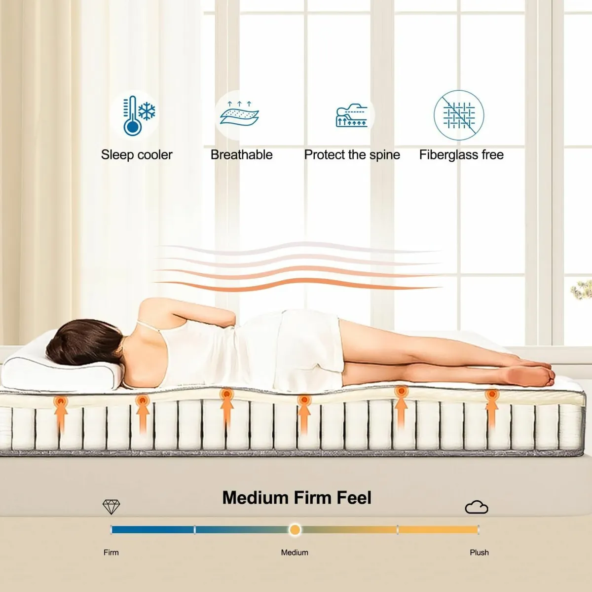 King Mattress Memory Foam Pain Relief 150x200x31cm - Image 2