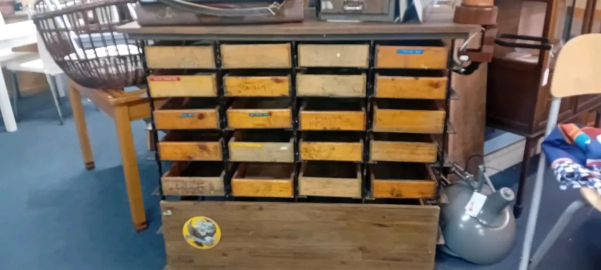 Large Metal Frame Bank Of Engineers Drawers - Image 1