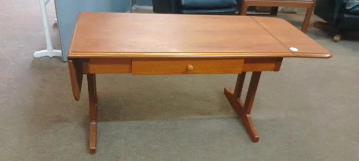 Mid Century Teak Drop End Coffee Table - Image 1