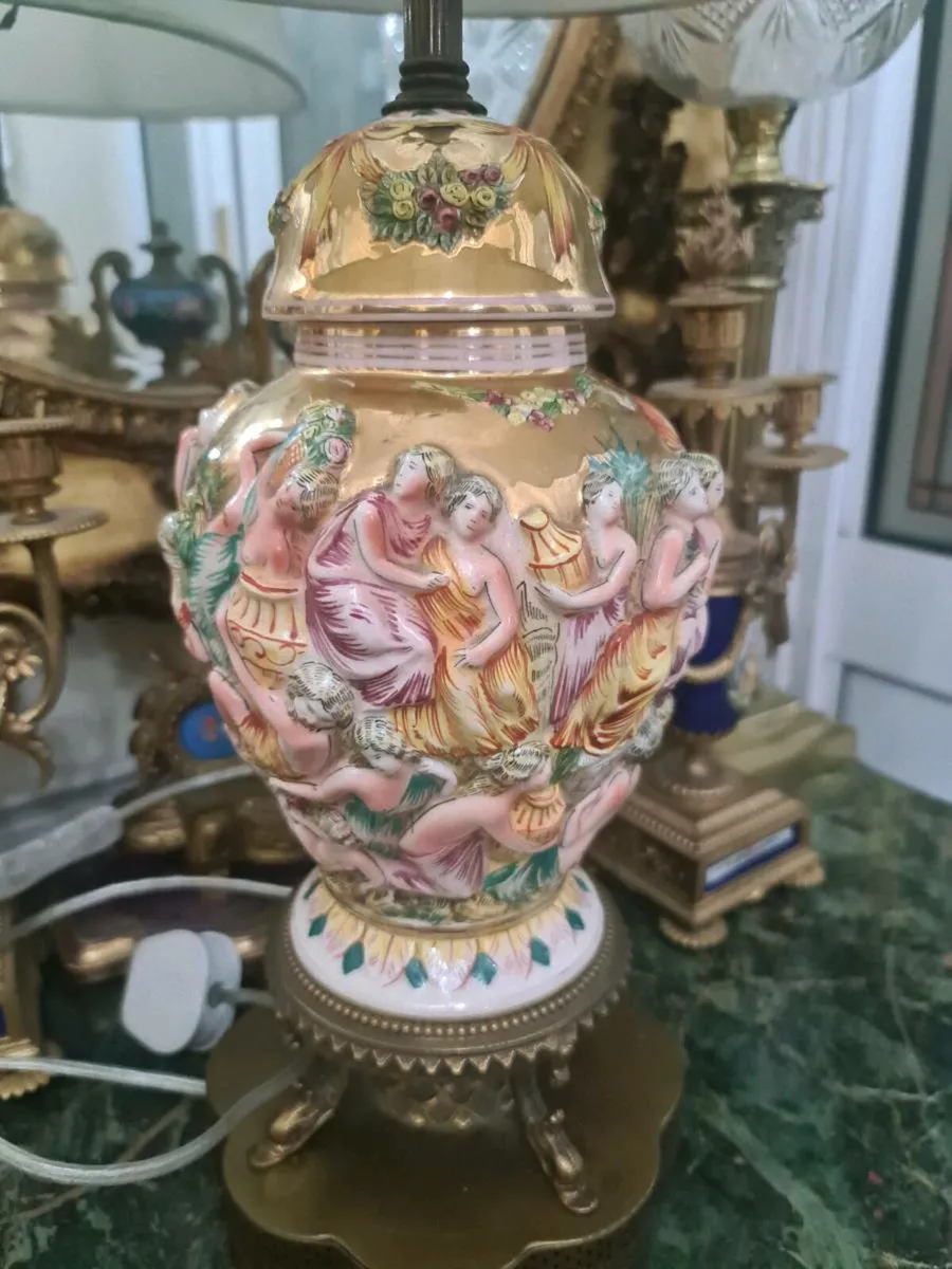 1950s Capodimonte lamp - Image 3
