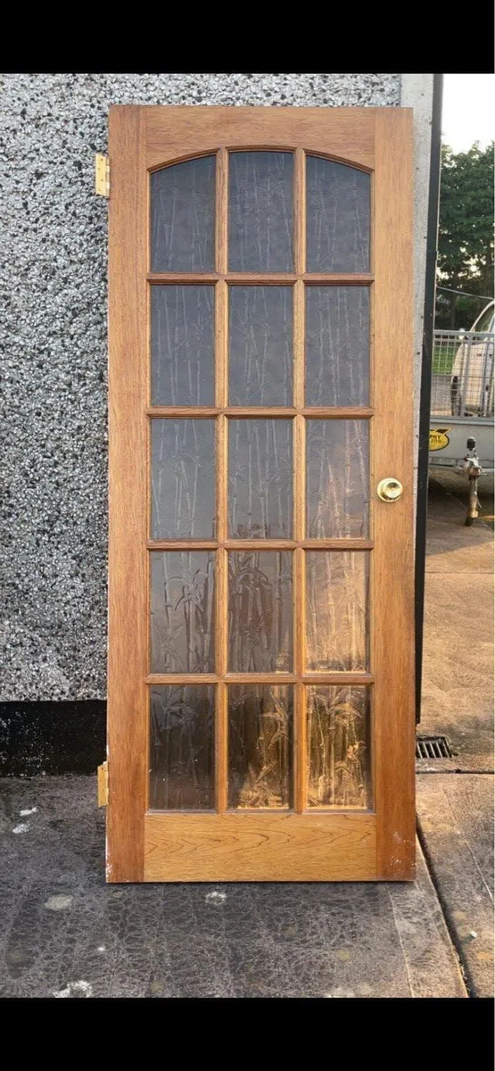 Teak wooden glass doors - Image 1