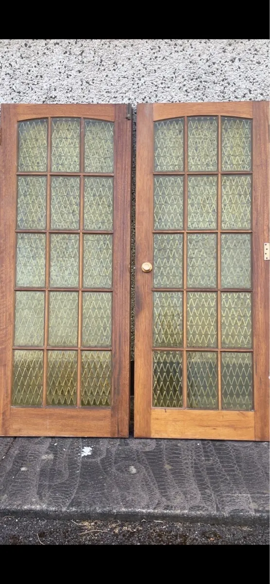Teak wooden glass doors - Image 3