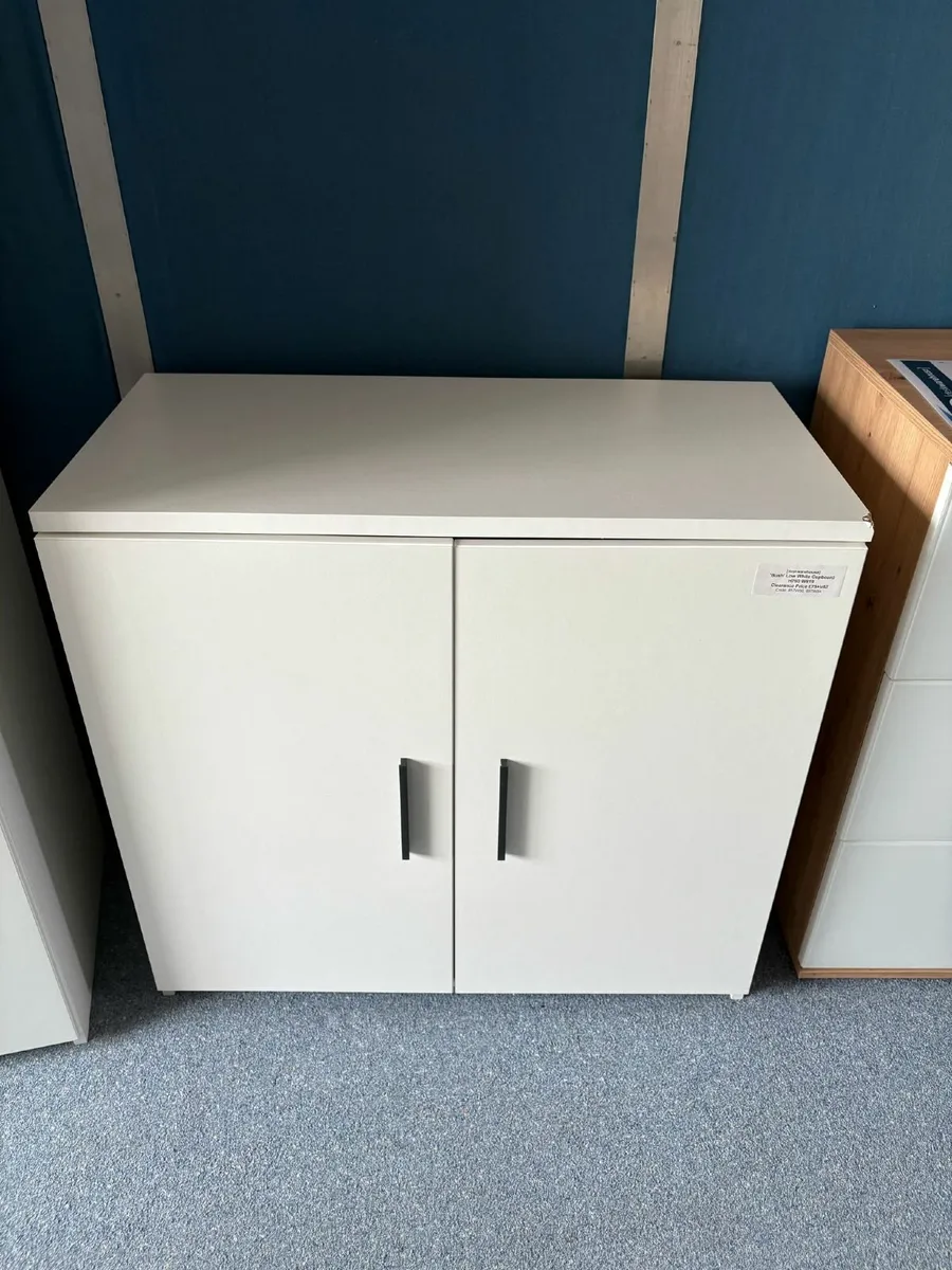 'Bush' Low White Cupboard - £75 + VAT - Image 1