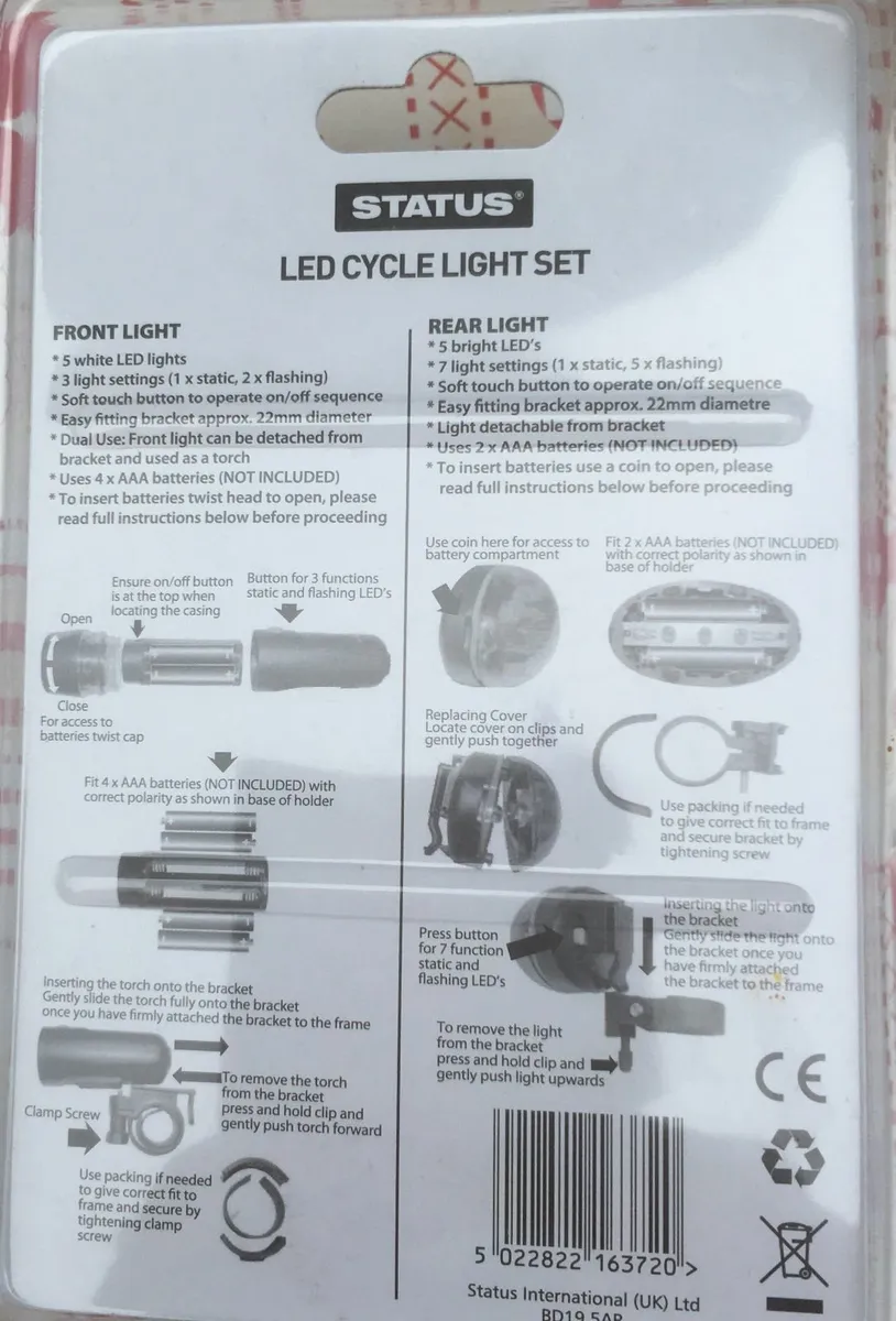 NEW SEALED Cycling Accessories Glasses /Bike Light - Image 3