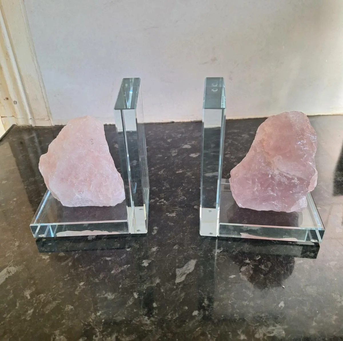 Estella pink stone and glass bookends - Image 2