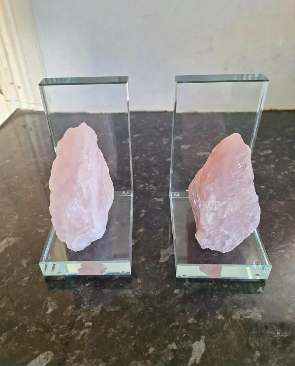Estella pink stone and glass bookends - Image 3