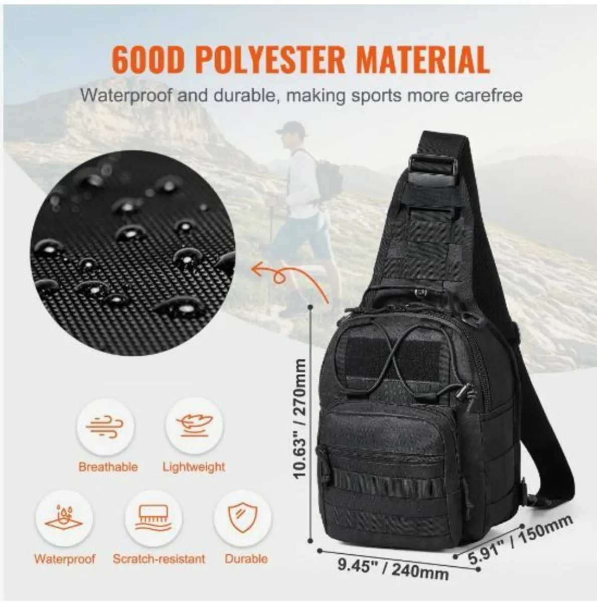 Tactical Sling Bag 10L Military Rover Shoulder - Image 3