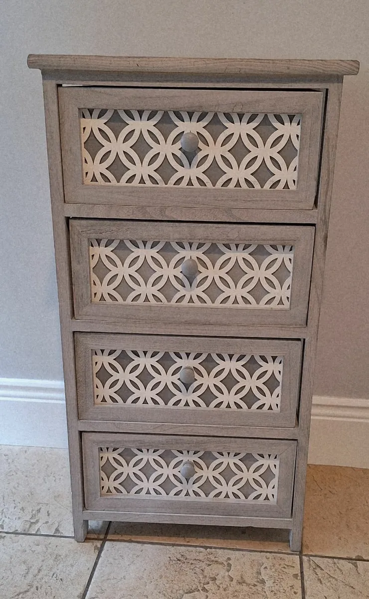 Grey 4 drawer storage unit - Image 1
