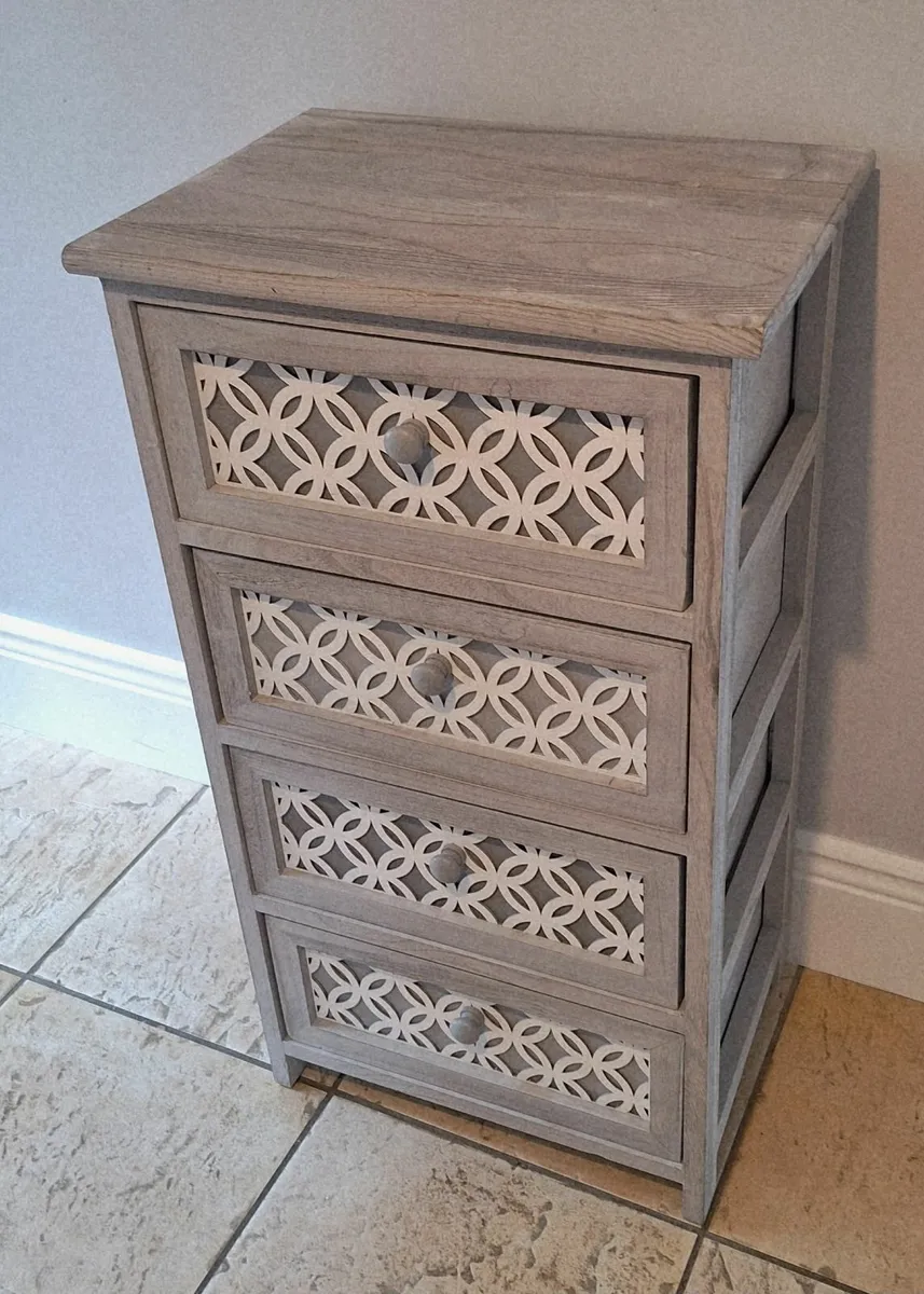 Grey 4 drawer storage unit - Image 2