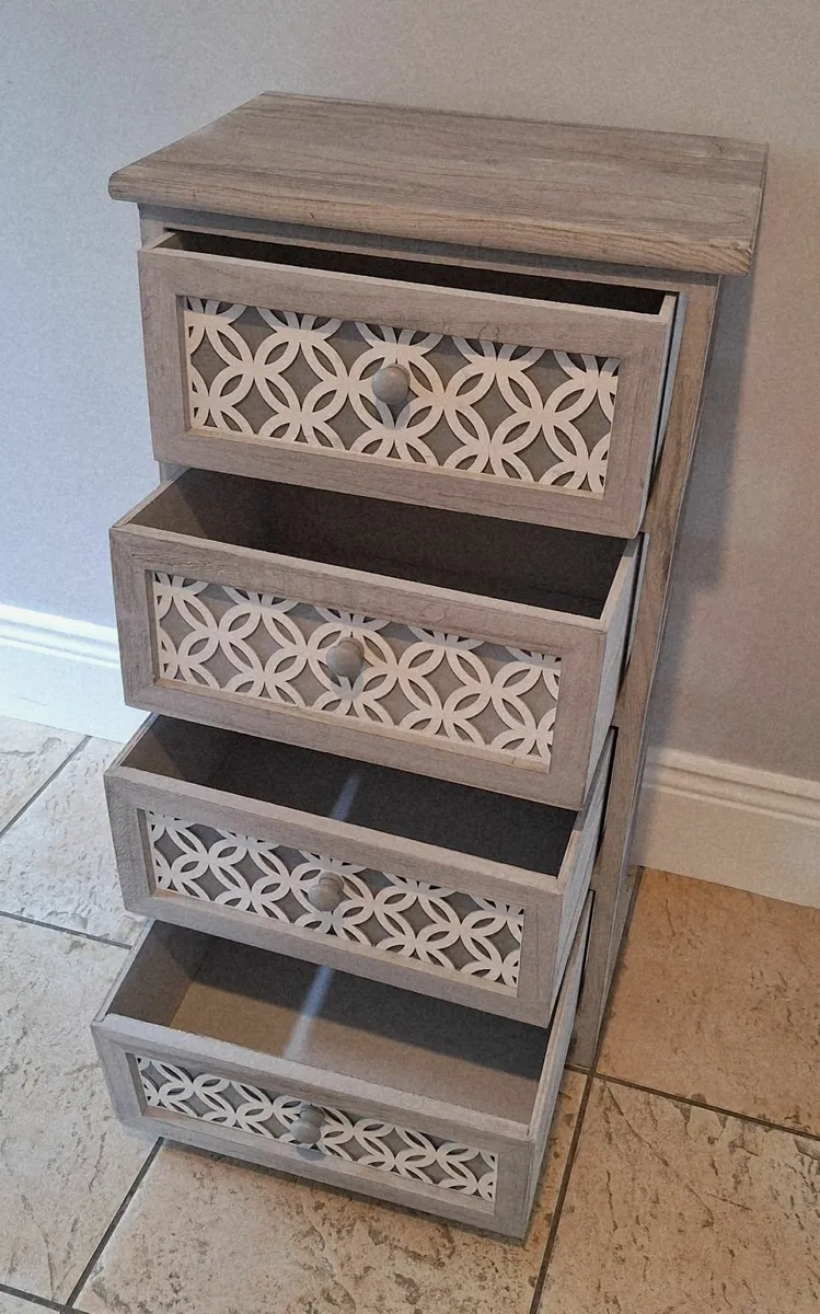 Grey 4 drawer storage unit - Image 3