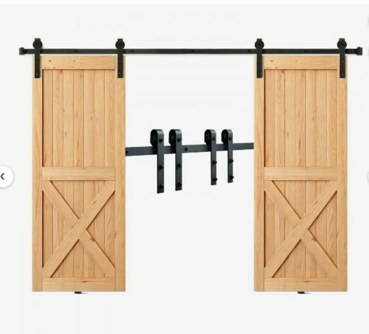 8FT Sliding Barn Door Hardware Kit - Image 1