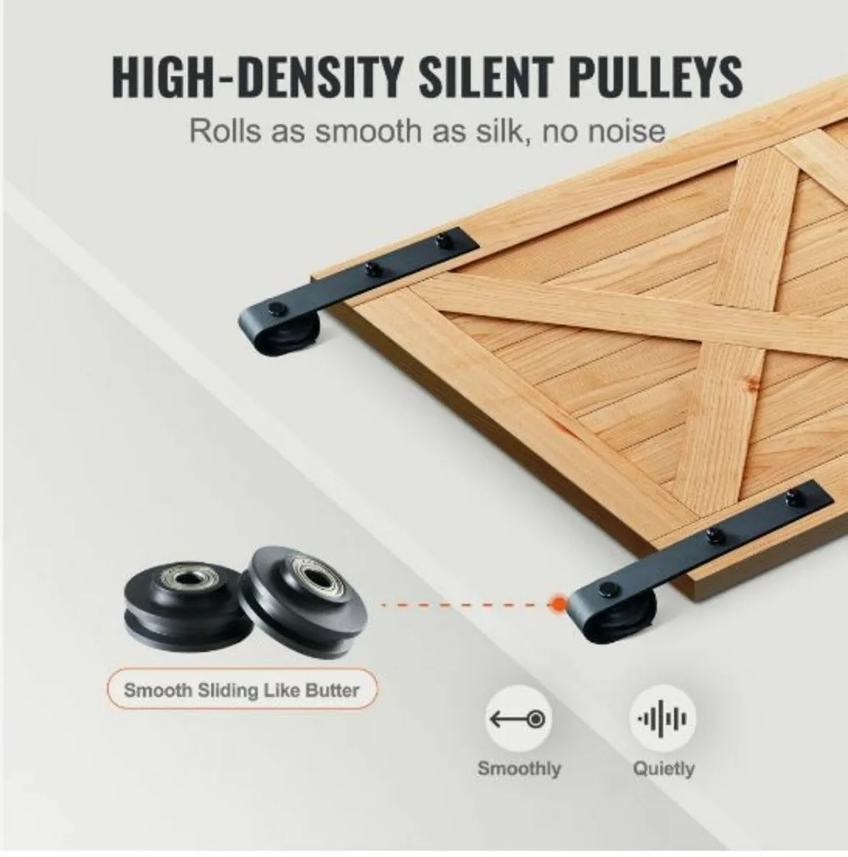 8FT Sliding Barn Door Hardware Kit - Image 2