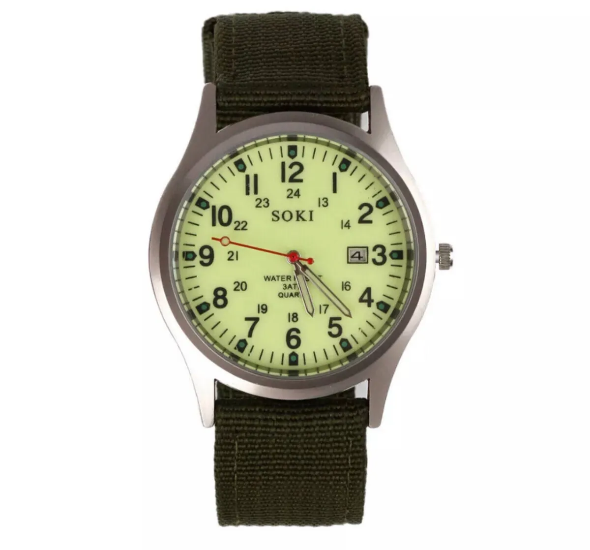 Military Army Mens Date Canvas Strap Watch NEW - Image 4