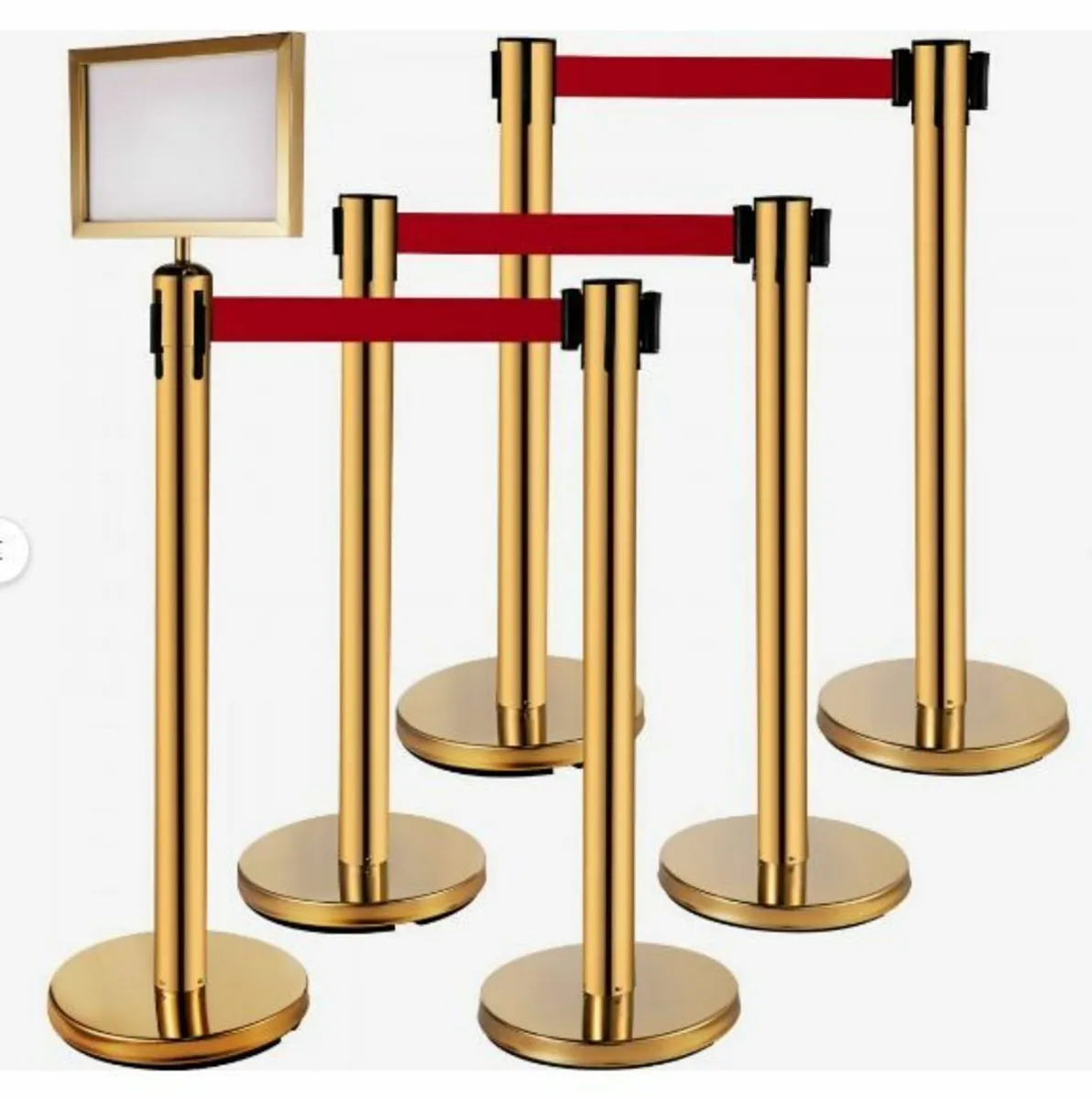 Stanchion Post Barriers 4-Set Line Dividers - Image 1