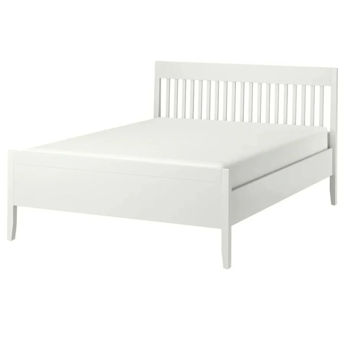 White IKEA IDANAS Bedframe - Standard King - Image 1