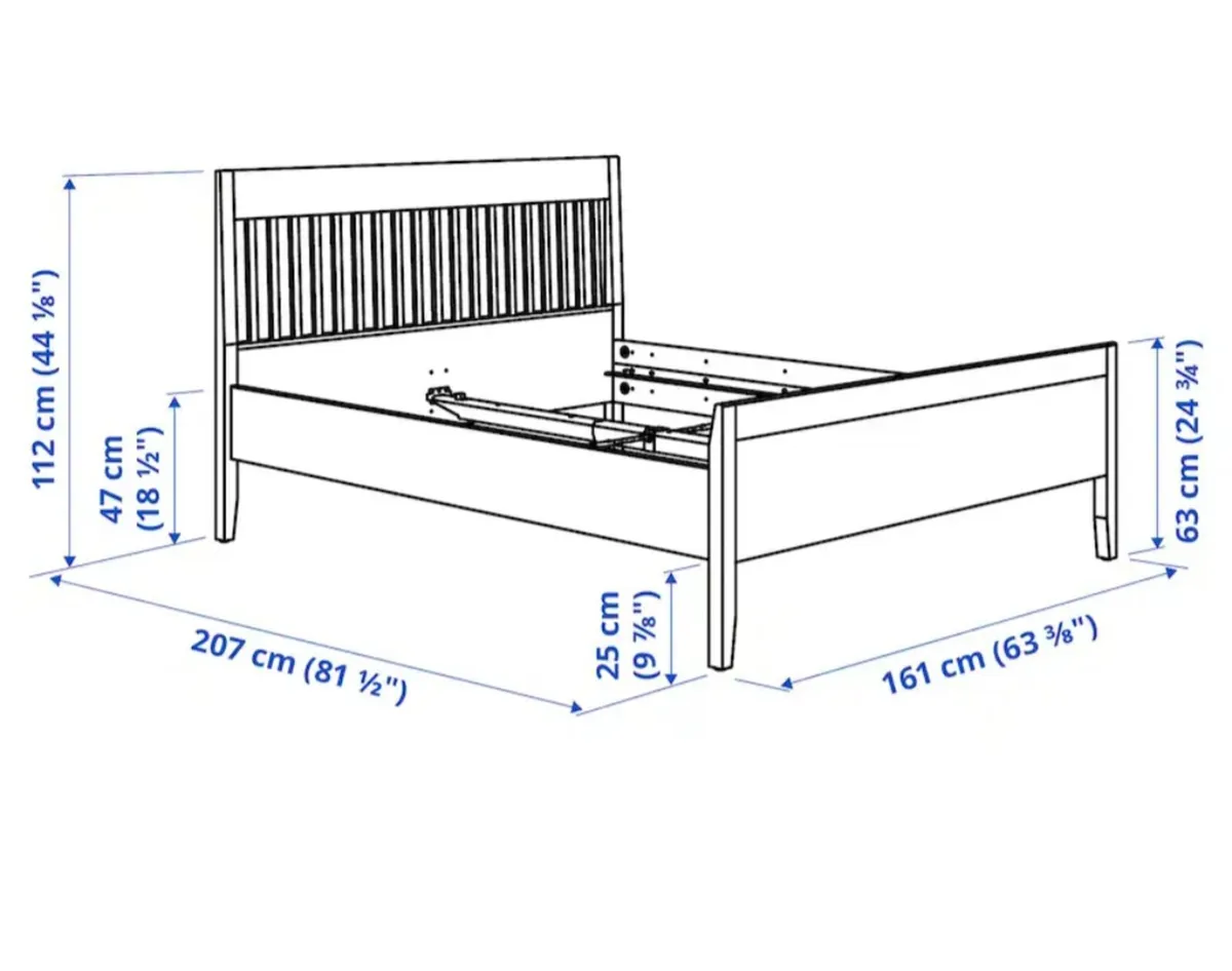 White IKEA IDANAS Bedframe - Standard King - Image 2