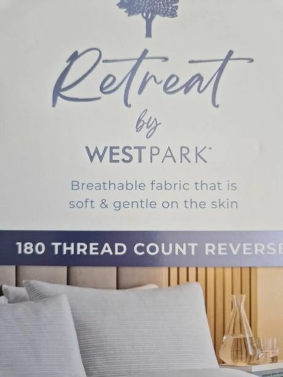 BRAND NEW WESTPARK Yarn Stripe Double Duvet Set - Image 2
