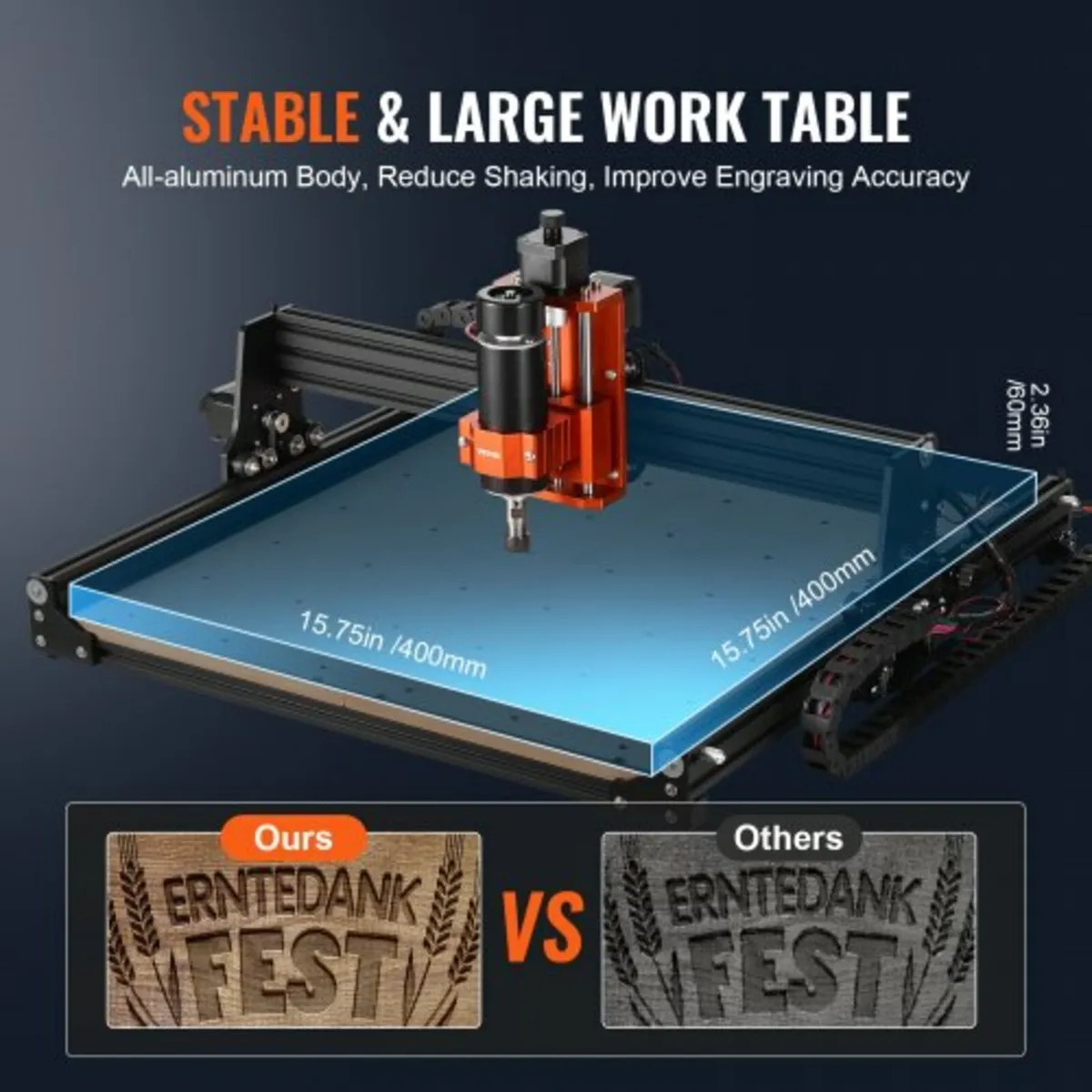 CNC Router Machine, 400x400x60mm Working Area, 300 - Image 3