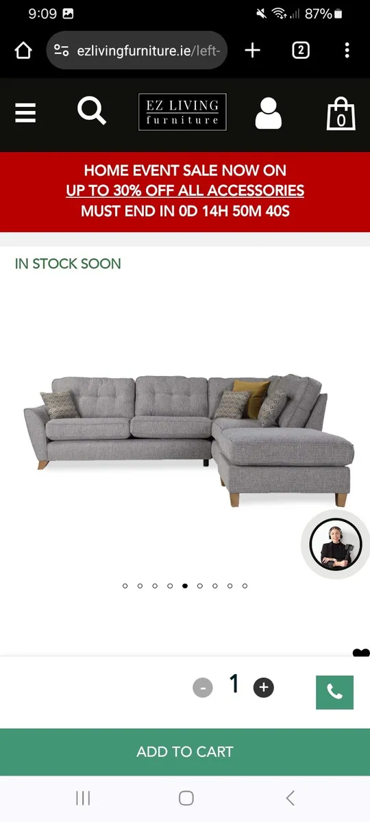 Corner Grey sofa - Image 1