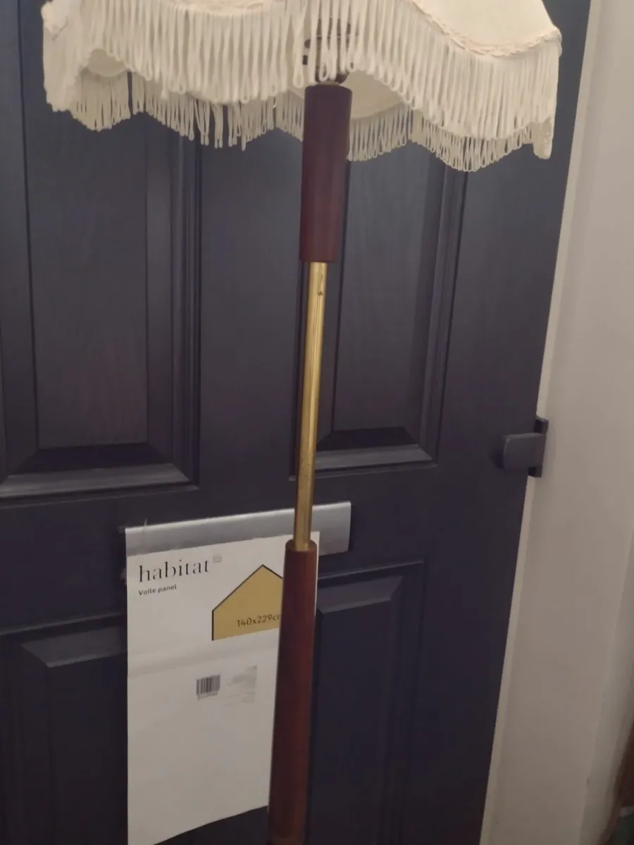 Mid-century Teak & brass floor lamp - Image 2