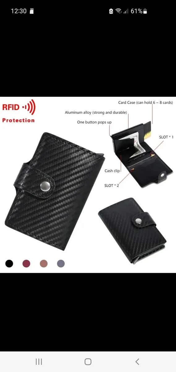 Anti Theft Card Wallets with Zipped Coin Pocket - Image 3