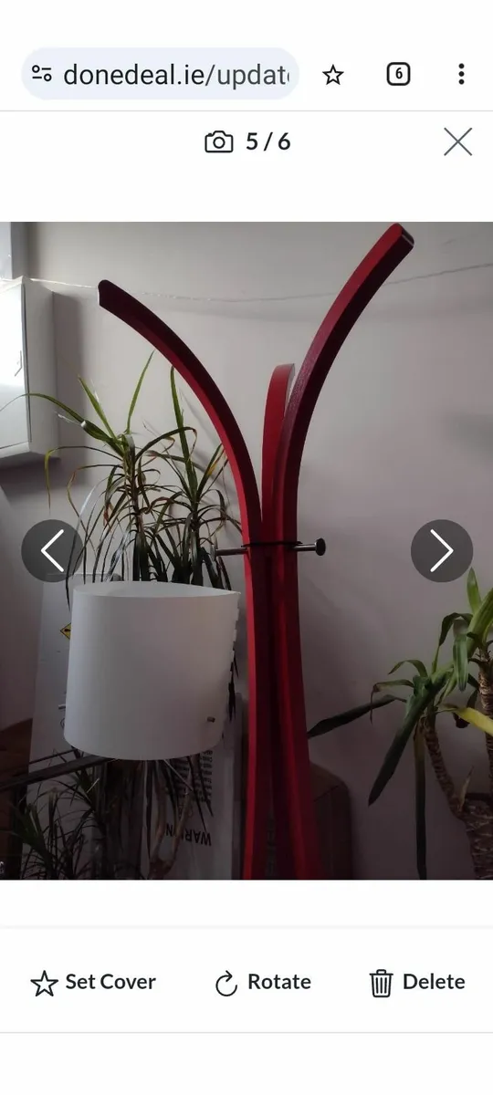 Red wooden retro coat stand - Image 2