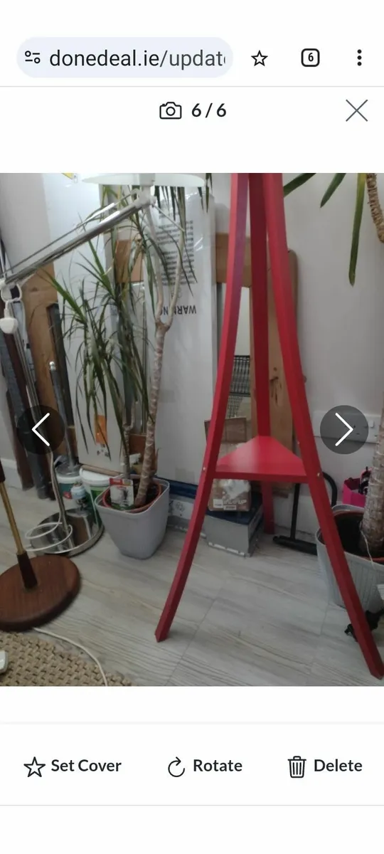Red wooden retro coat stand - Image 3